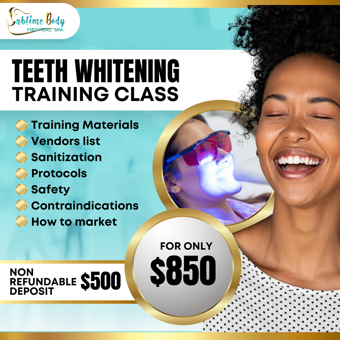 TEETH WHITENING SPECIALIST  TRAINING WITH EQUIPMENTS